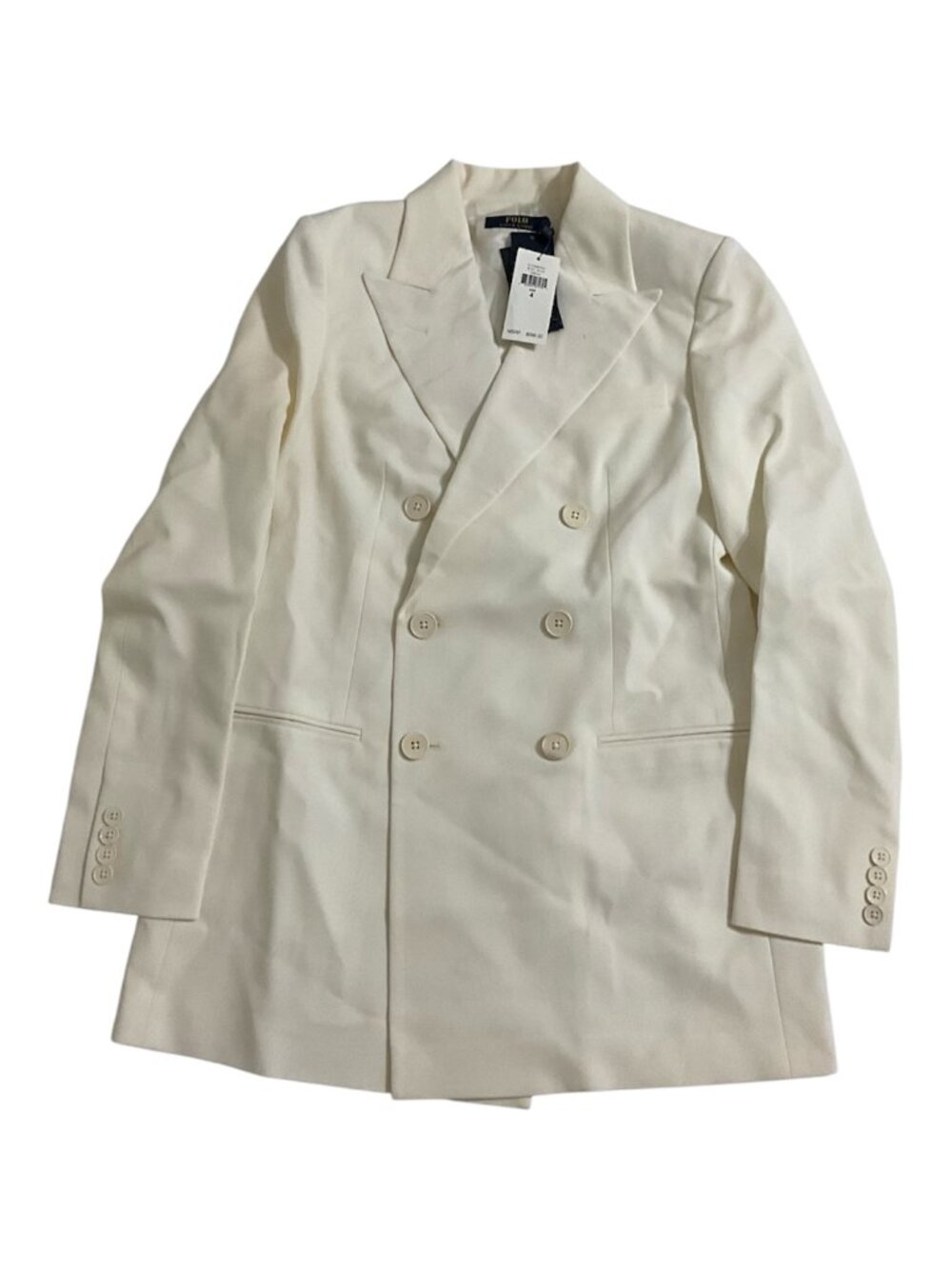 Polo Ralph Lauren White Wool Blazer Silk Lined Women’s SZ 0/4 NWT $698 MSRP